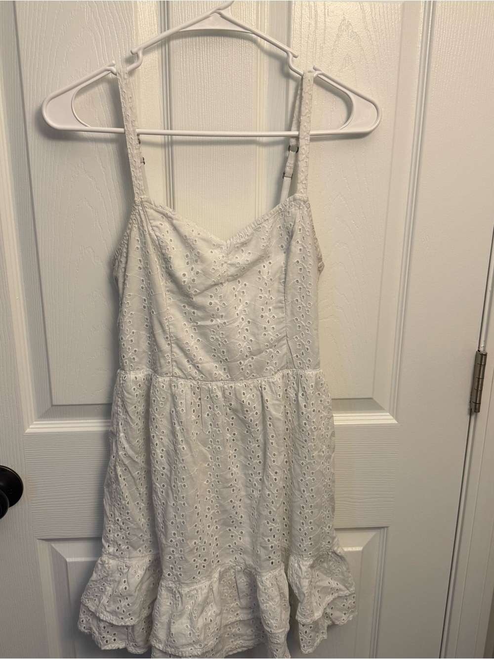 Hollister White Eyelet Tie Back Mini Dress